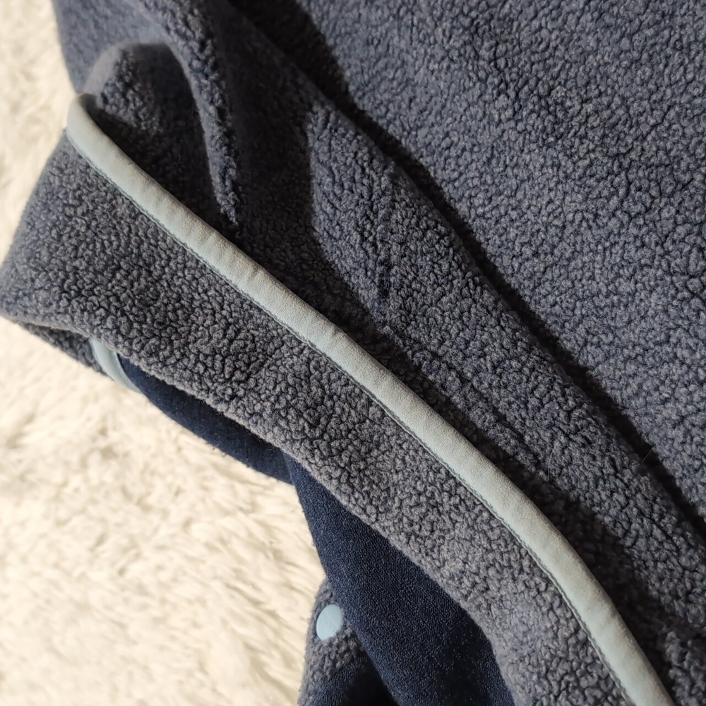 Y2K Vintage L.L. Bean Blue Tumbled Sherpa 1/4 Snap Pullover Sweater - Picture 8 of 12